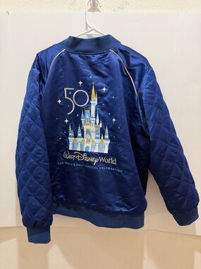 Walt Disney World Size 2X Mickey Mouse 50th Castle Zipper Bomber Jacket Woman’s